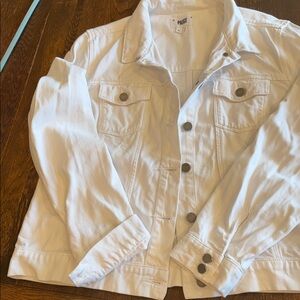 Paige Women’s White Soft Denim Jean Jacket Size XL